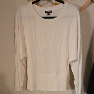 Express Women's Off-White Long Sleeve Top